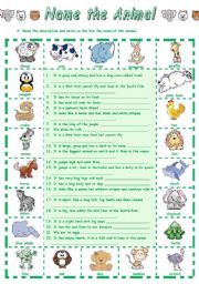 English Worksheet: Name the Animal