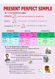 English Worksheet: Present Perfect Simple (4 pages)