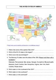 English Worksheet: The United States of America