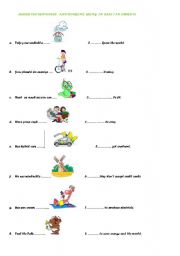 English Worksheet: worksheet on in case an in order to