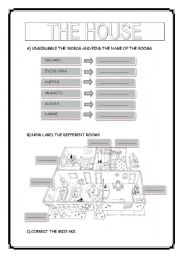 English Worksheet: parts of the house