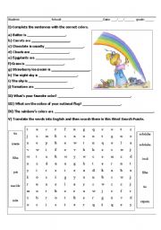English Worksheet: Colors and Family members