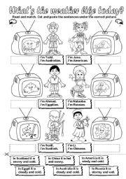English Worksheet: What�s the weather like today? (2 pages) 