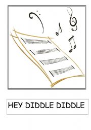 English worksheet: Set of  Hey Diddle Diddle Flashcards 1 of 2