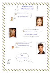 English Worksheet: introduce yourself - subject pronouns and possessive adjective (2/2)