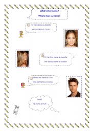 English worksheet: introduce yourself - subject pronouns and possessive adjective (2/2)