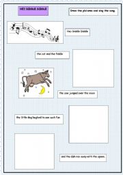 English worksheet: Hey Diddle Diddle 2 worksheets