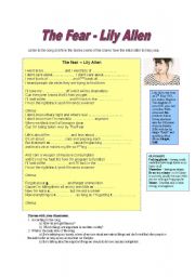 English Worksheet: The Fear - Lily Allen