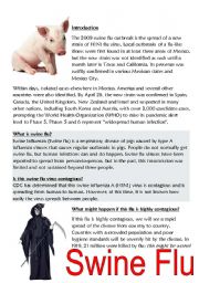 English Worksheet: Swine Flu