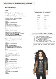 English Worksheet: JORDIN SPARKS 