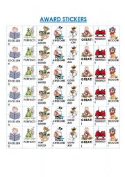 English Worksheet: AWARD STICKERS FOR BOYS