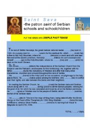 English worksheet: SVETI SAVA - ST. SAVA