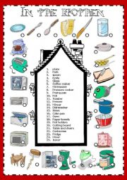 English Worksheet: In the kitchen