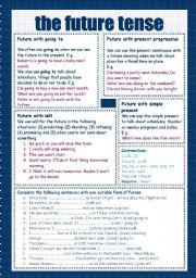 English Worksheet: the future tense