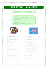 English worksheet: Relative Clauses