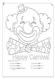 English Worksheet: Happy carnival