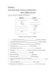 English worksheet: adverbs