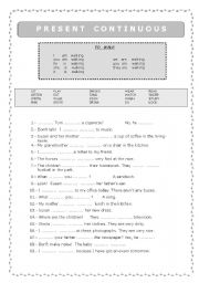 English Worksheet: Present Continuous