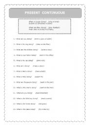 English worksheet: Present Continuous 