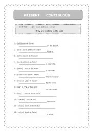 English worksheet: Present Continuous