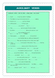 English Worksheet: Auxiliary Verbs