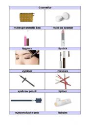 English Worksheet: everyday household items part 2 (cosmetics)