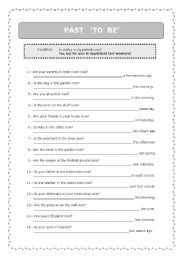 English Worksheet: Past TO BE