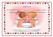 English Worksheet: Diploma St Valentines Day