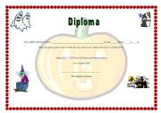 English Worksheet: Diploma Halloween 2