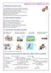 English Worksheet: TV programmes =)