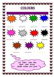 English Worksheet: COLOURS