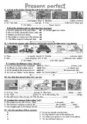 English Worksheet: Pre.Perfect: just - already - yet - ever - never - 