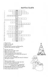 English Worksheet: christmas crossword