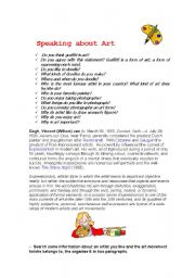 English worksheet: Speaking about art