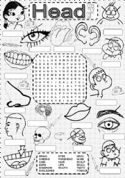 English Worksheet: Wordsearch HEAD