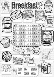 English Worksheet: Wordsearch BREAKFAST