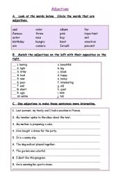 English worksheet: Adjectives