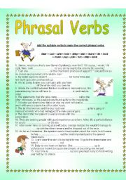 English Worksheet: PHRASAL VERBS