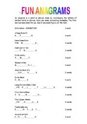 English Worksheet: Fun Anagrams