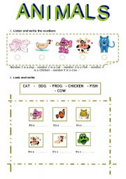 English worksheet: Animals 2