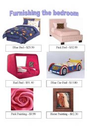 English Worksheet: Furnish The Bedroom