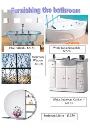 English worksheet: Furnish the Bathroom