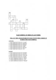 English worksheet: CROSSWORD PUZZLE