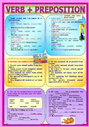 English Worksheet: Verb + Preposition