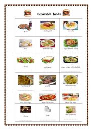 English Worksheet: foods and drinks