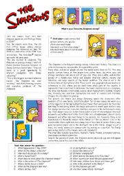 English Worksheet: Big news!  Simpsons stamps!