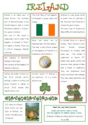 English Worksheet: ENGLISH-SPEAKING COUNTRY (6) - IRELAND 