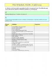 English worksheet: Phrasal verbs 2 bat part 1