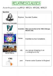 English Worksheet: DISCOVERING CANADA
