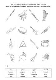 English Worksheet: Musical instruments